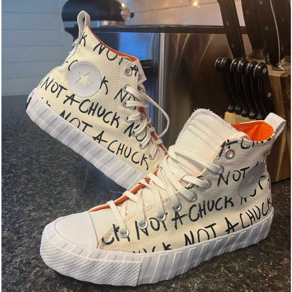 Converse Not A Chuck Hi-Top Beige Black Sneakers 8.5 - Picture 2 of 12